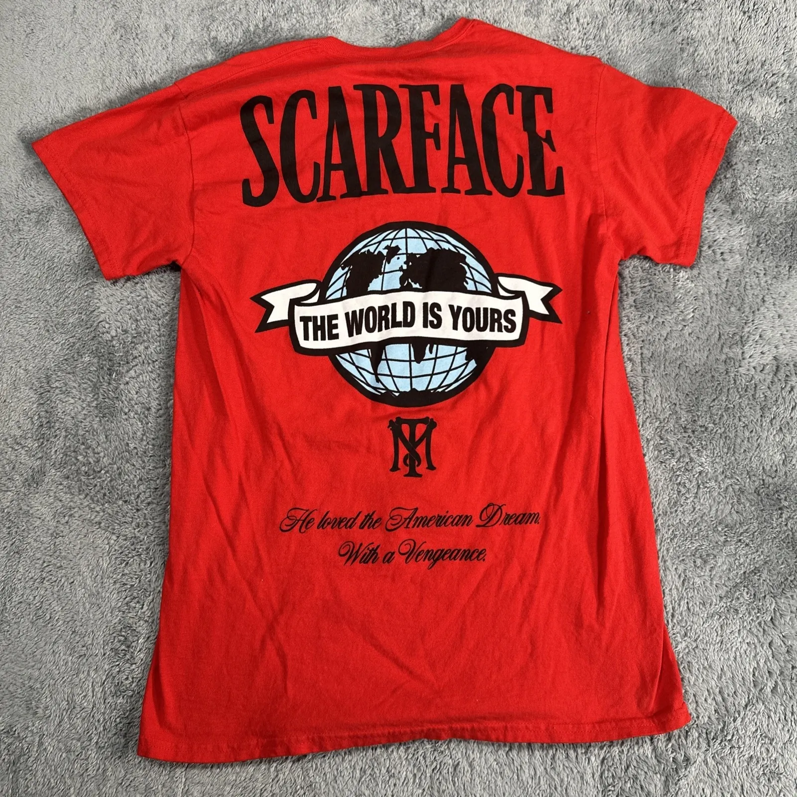 Scarface SZ M Official Double Sided Graphic Red T shirt Rare Unique Gangster Mob Size M - Image 6
