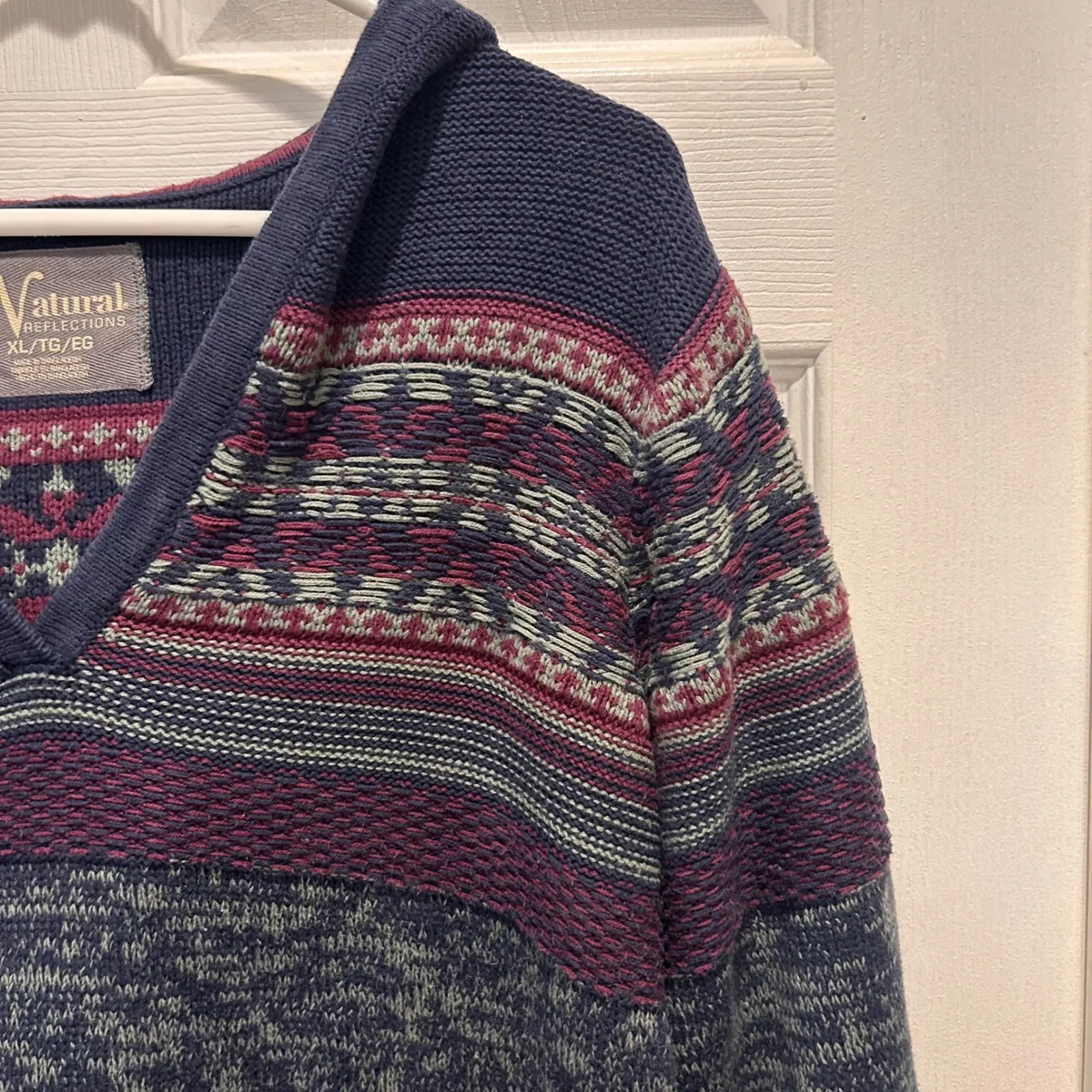 Natural Reflections Women's XL/TG Nordic V-Neck Knit Pullover Hoodie - Image 2