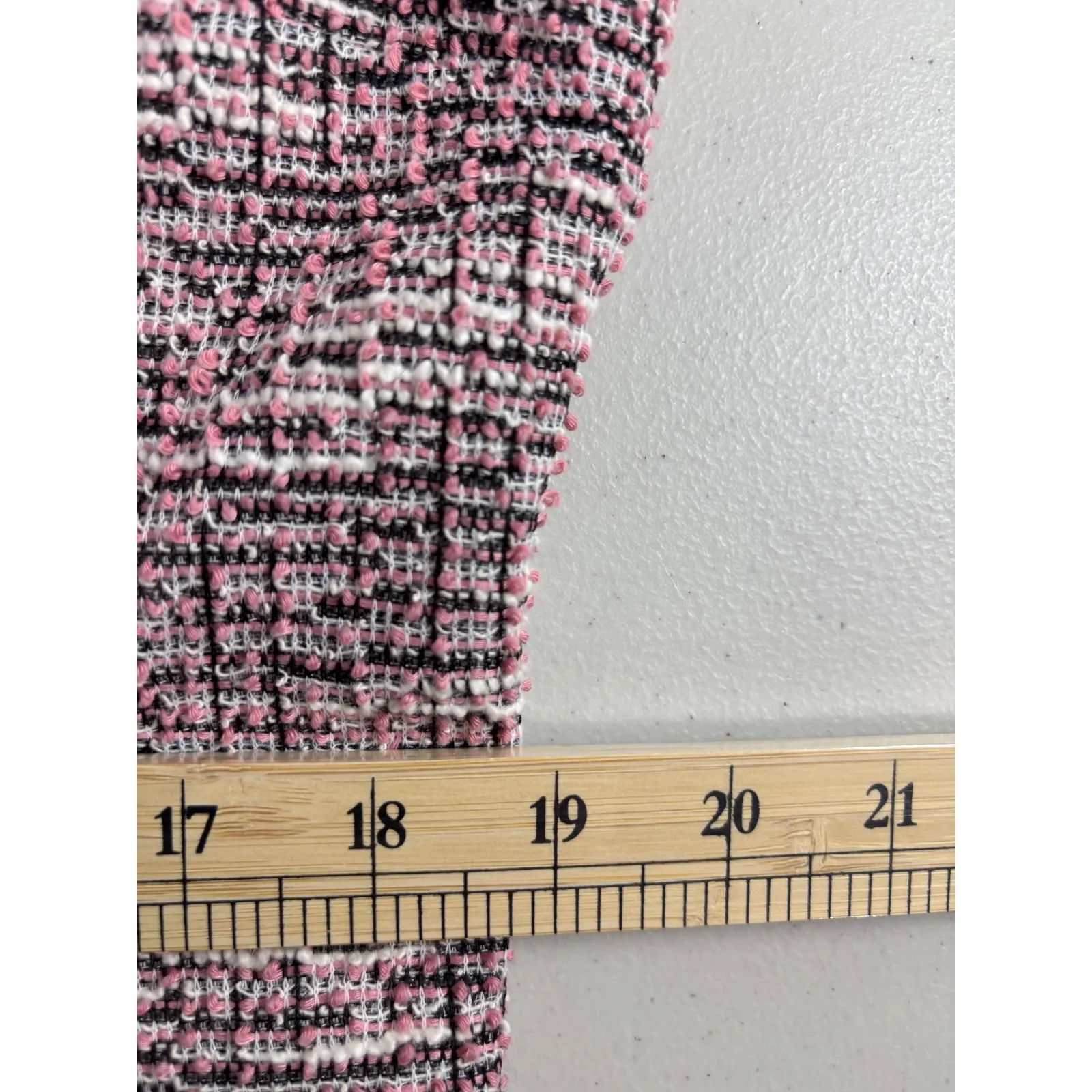 Karl Lagerfeld Paris Pink Tweed Pocket Dress 14 Jewel Buttons Sleeveless - Image 7