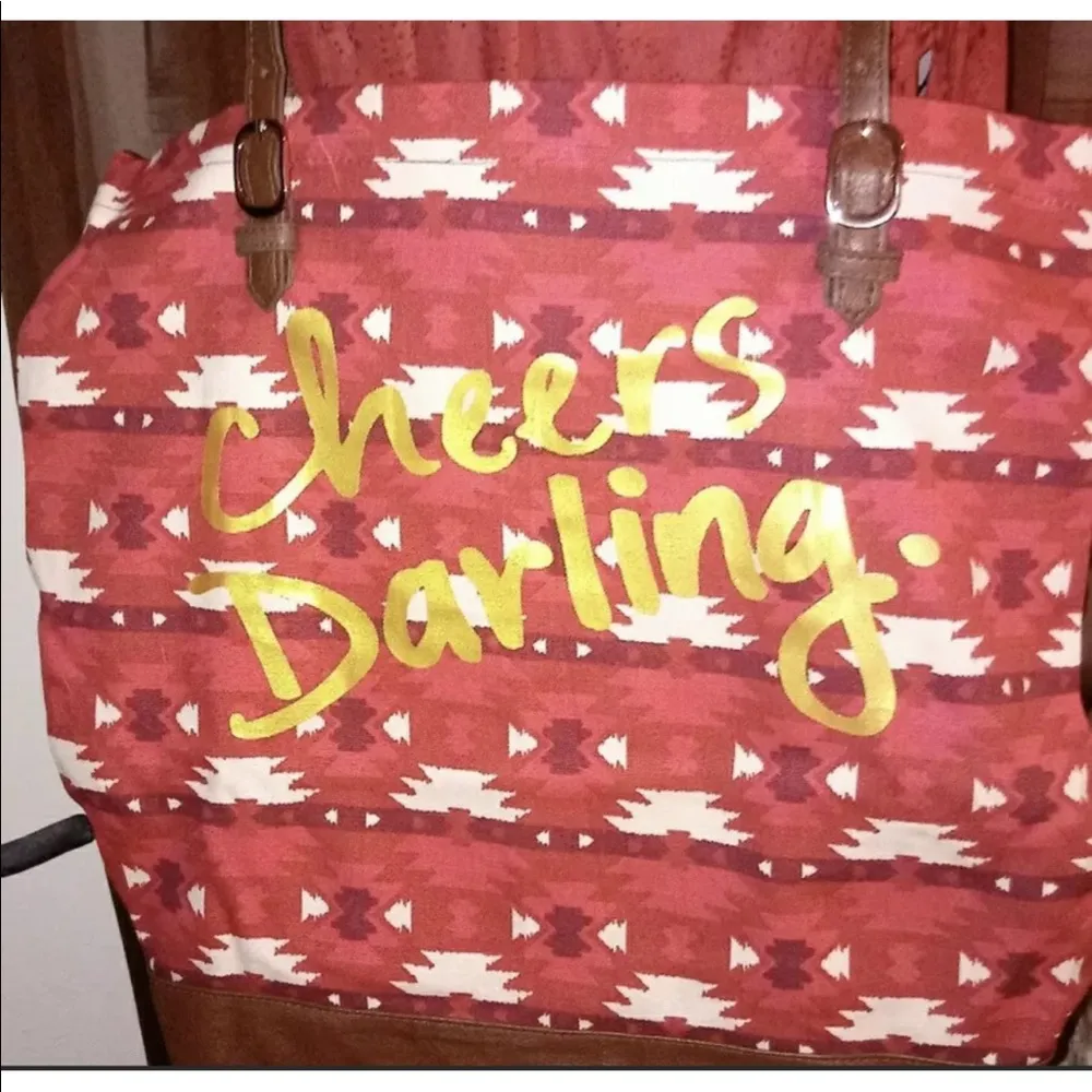 Sloan Ranger Cheers Darling Aztec Canvas Tote - Image 4