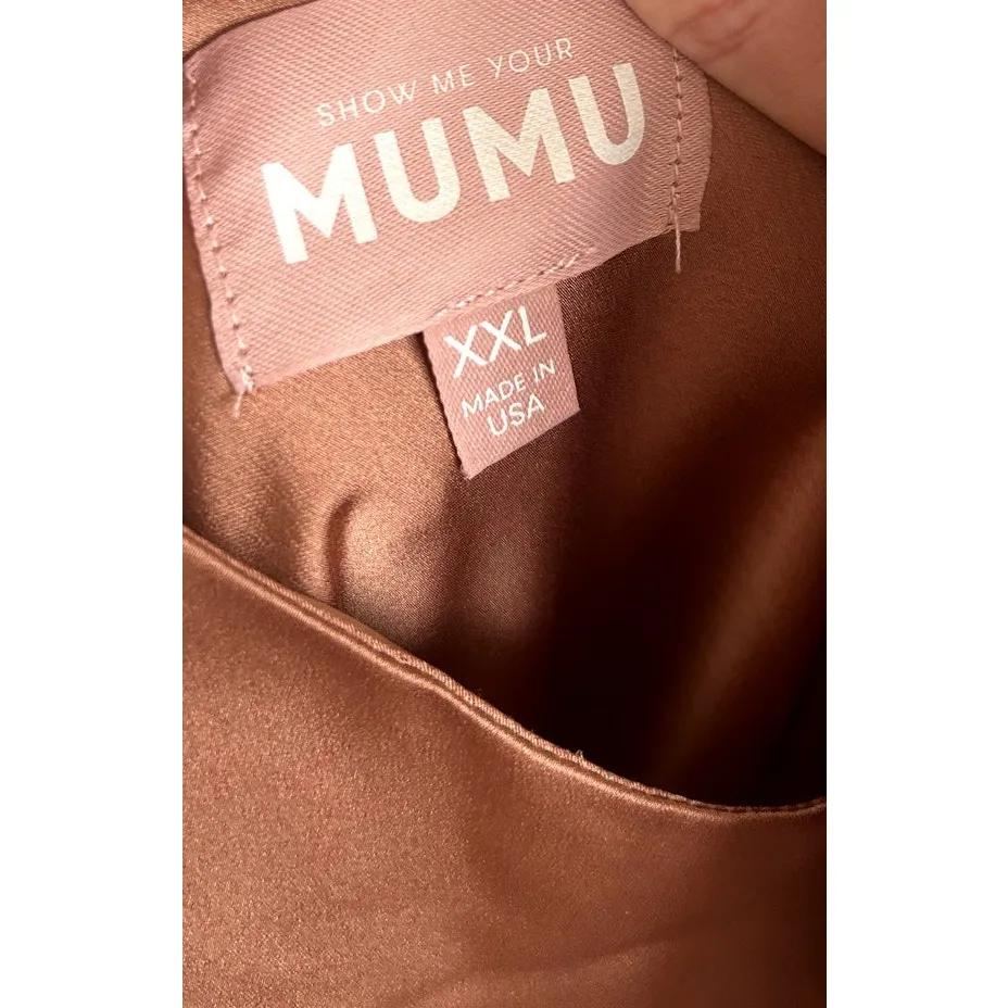 Show Me Your Mumu Jasmine Halter Maxi Dress in Copper Luxe Satin XXL - Image 8
