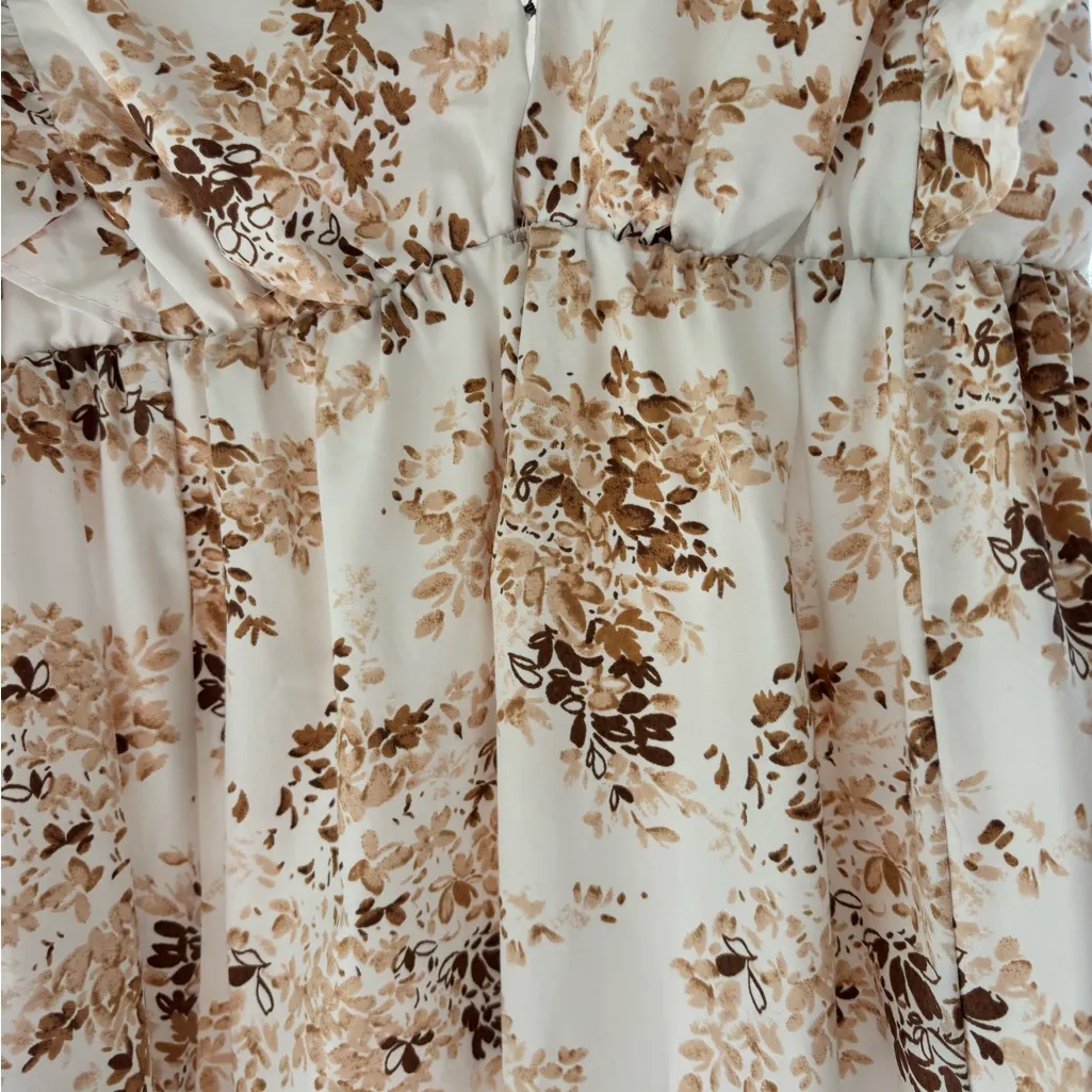 Abercrombie & Fitch Flutter Sleeve Floral midi dress Size Small - Image 3