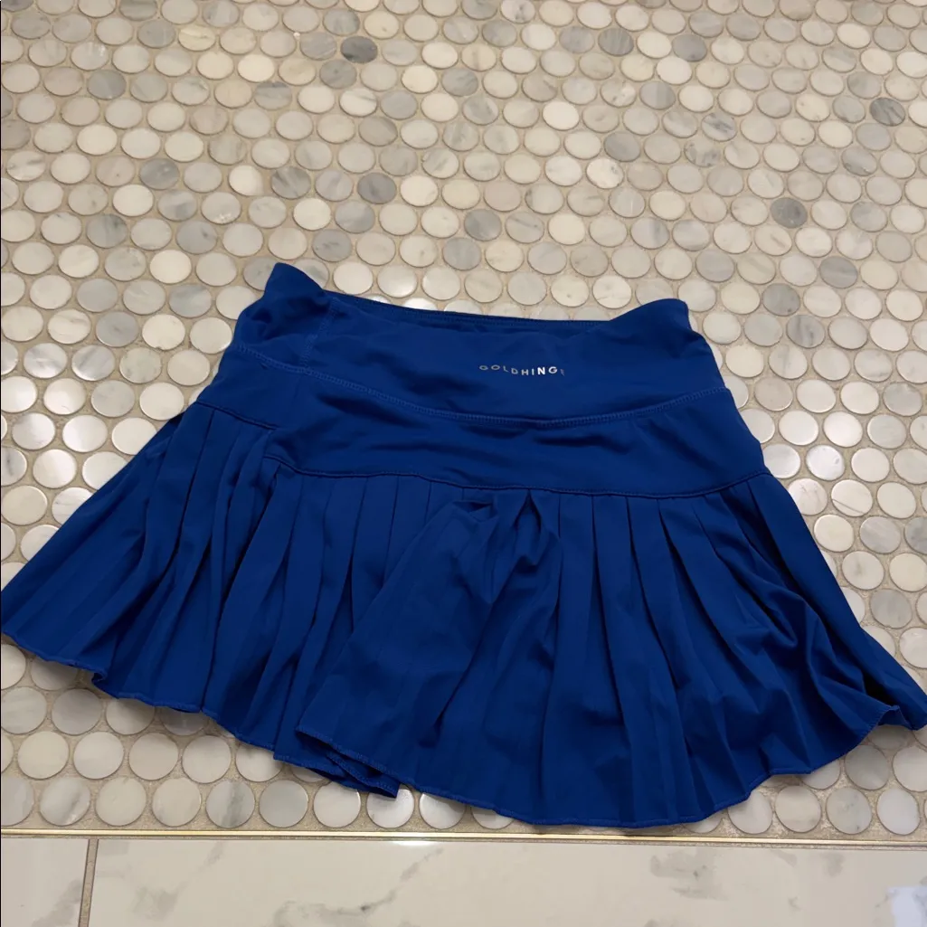 Women’s Royal Blue Pleated Goldhinge Mini Skirt Size XS - Image 2