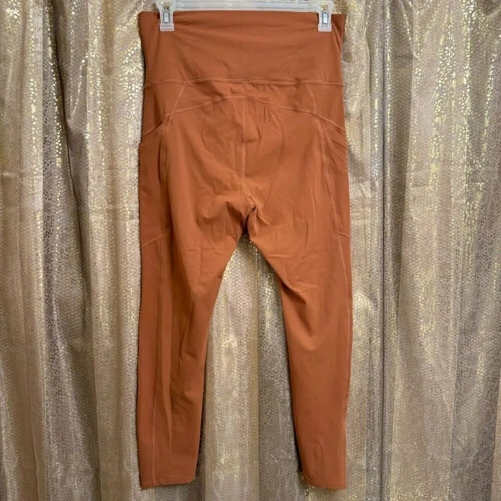 Free People Movement Never Better Fold Over Leggings Rust Orange Brown XL - Image 2