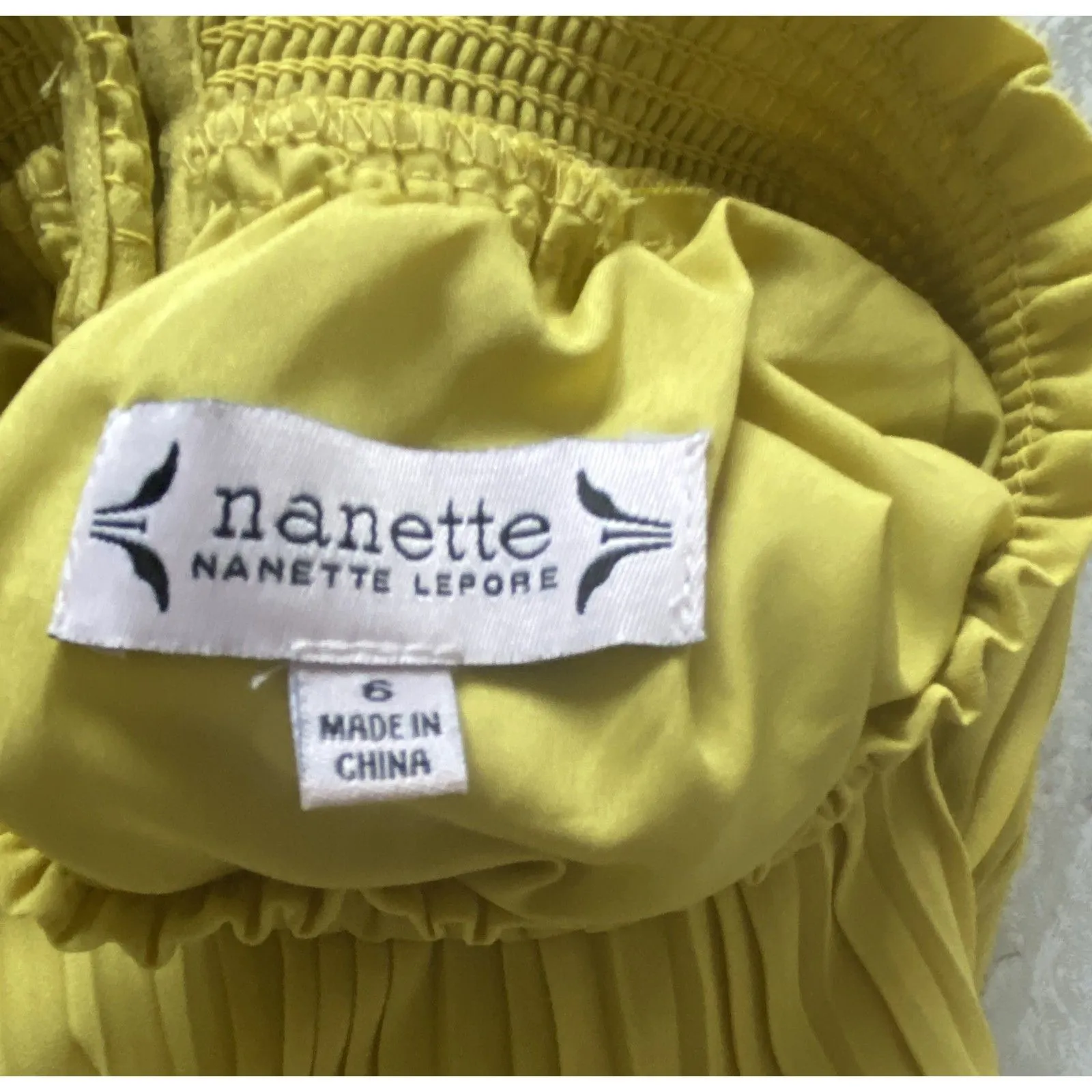 Nanette Lepore Pleated Smocked High Neck Sleeveless Lined Pullover Dress Sz 6 - Image 4