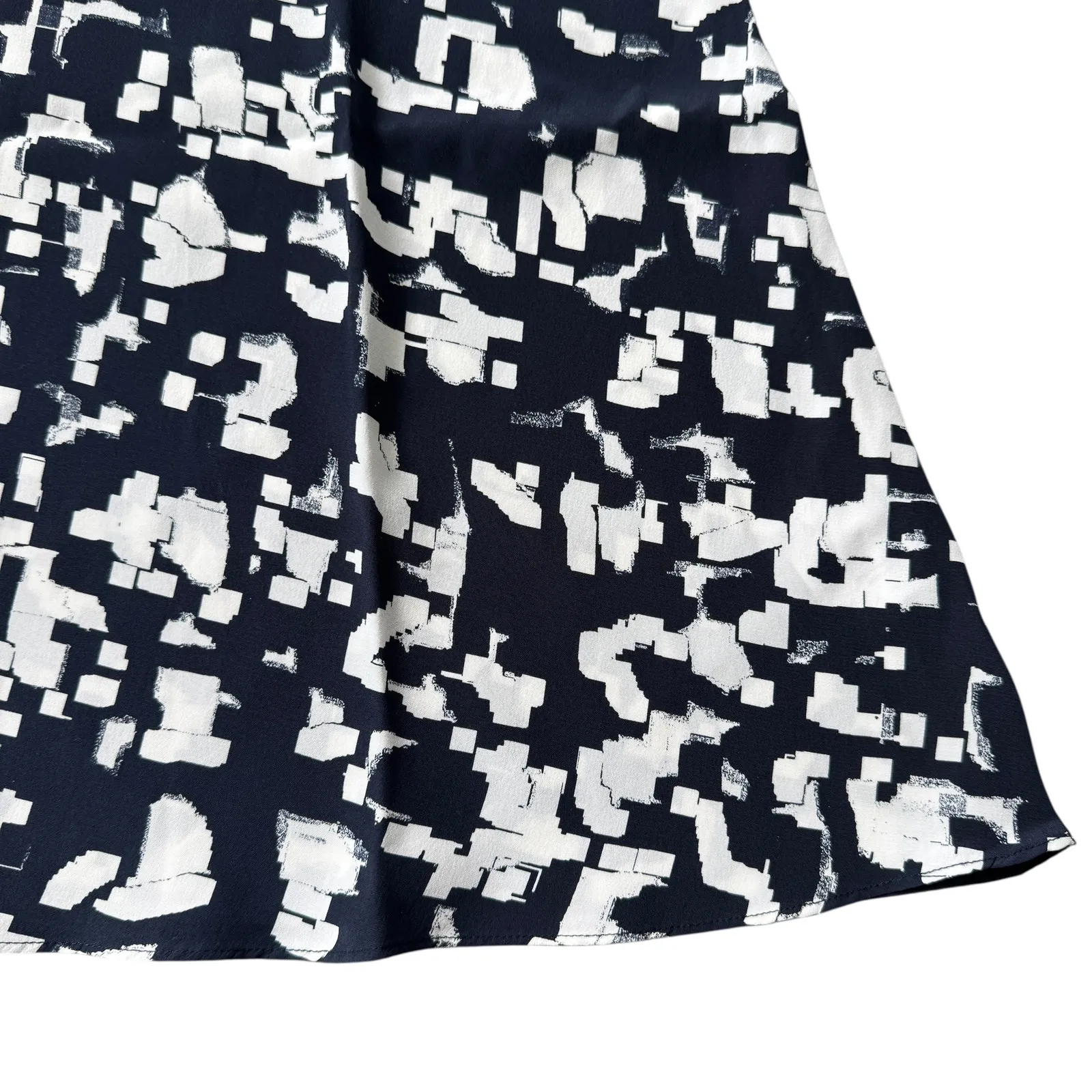 Vince Silk Dress Navy White Confetti - Image 6