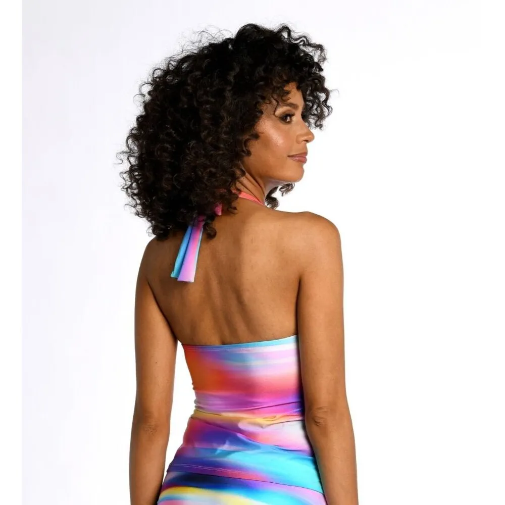 La Blanca Sunset Shores Halter Tankini Top Molded Cups Colorful 8 - Image 2