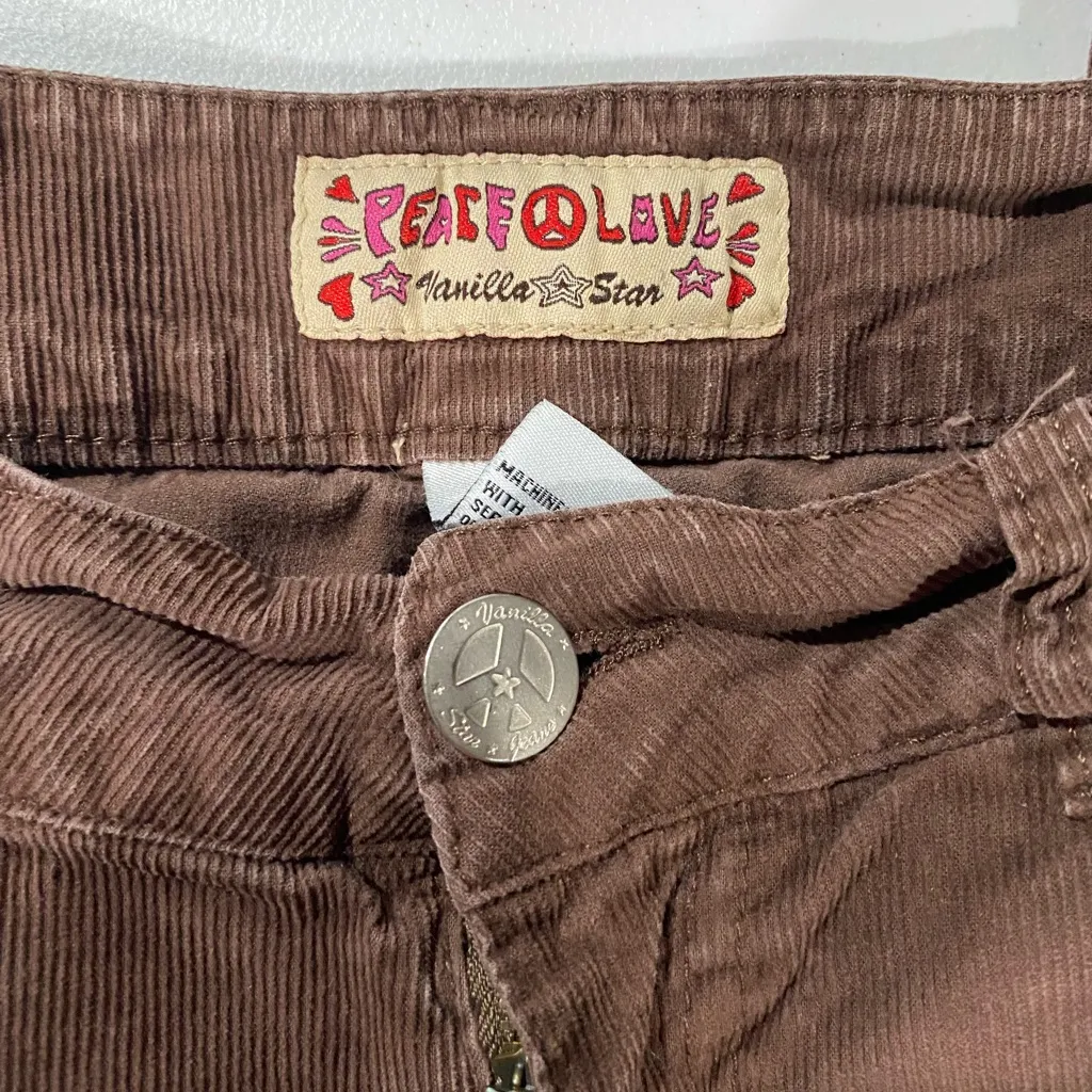 Peace love brown corduroy pants size 7 - Image 4