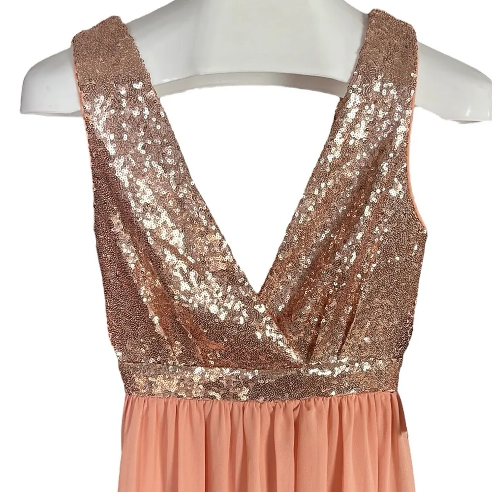 Lulu’s Elegant Encounter Rose Gold Sequin Maxi Dress - Image 8