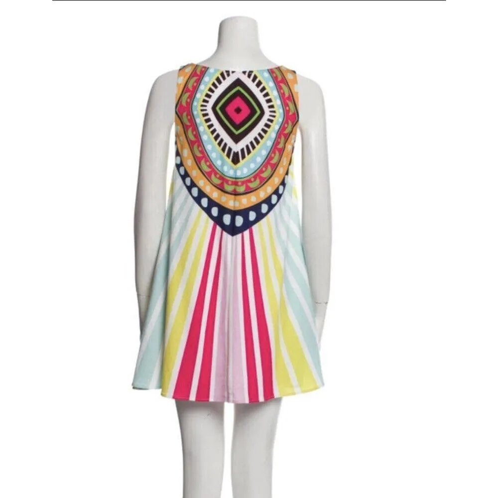 Mara Hoffmann Multi Color Rays Jersey Swing Mini Dress Swim Coverup Sz XS - Image 5