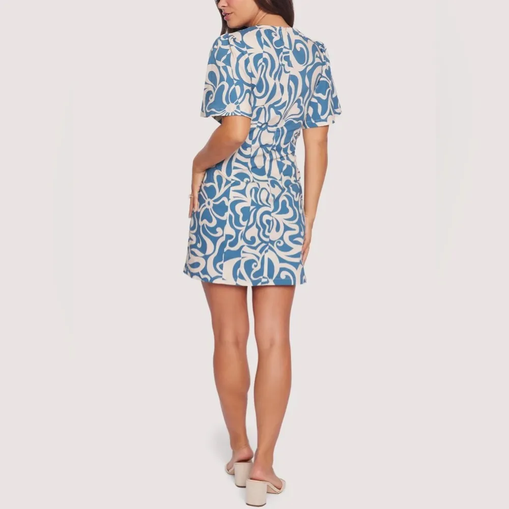 NWT Lost + Wander Milos Cove Cut Out Mini Dress inBlue Floral Size Small - Image 9