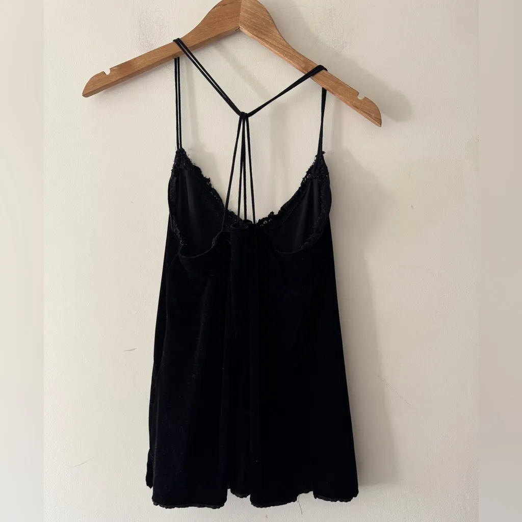 Abercrombie & Fitch Black Velvet Lace Trim Cami - Image 5
