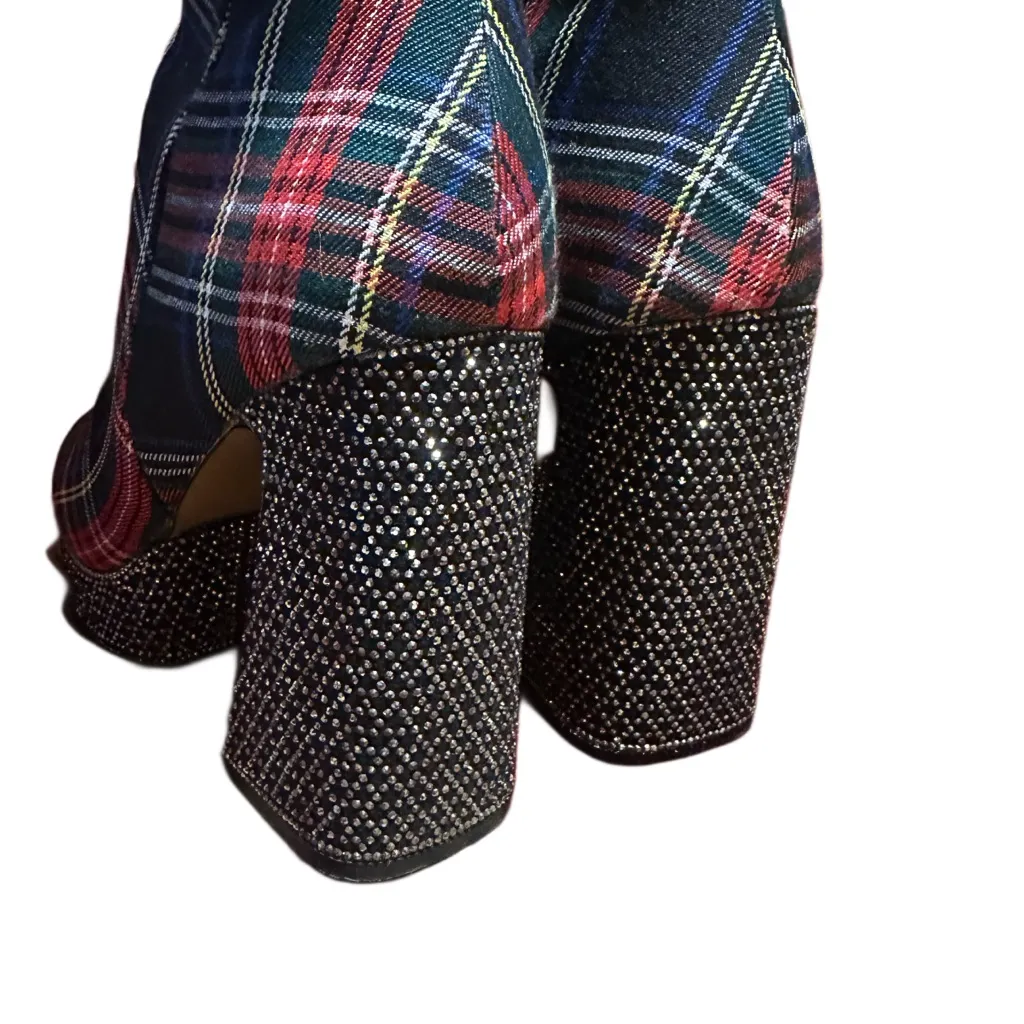 Betsy Johnson plaid platform disco heels size 9 - Image 4