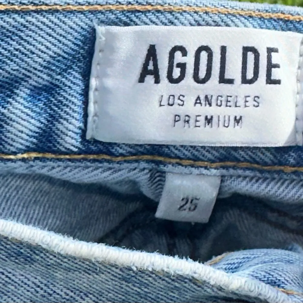 Agolde Denim Parker Shorts Stone Wash Blue Womens Size 25 Button Fly . Preowned - Image 5