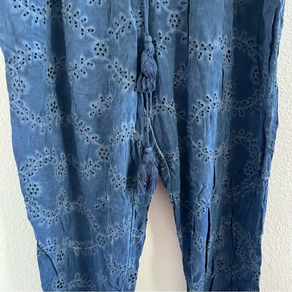 YFB Young Fabulous & Broke Blue Eyelet Lace Pants Rayon Cotton Medium - Image 4