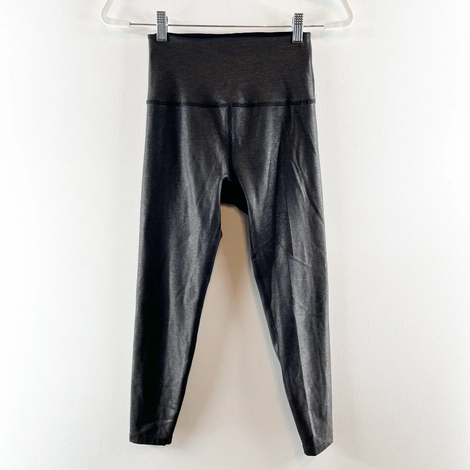 Beyond Yoga High Waisted Midi Leggings Foil Black Medium - Image 3