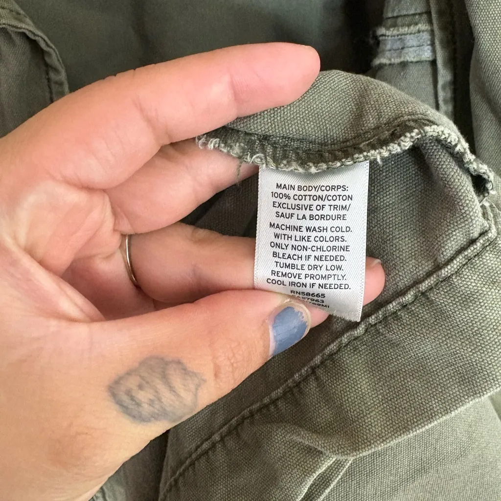 BP Olive Green Tumblrcore Utility Cargo Field Jacket - Image 4