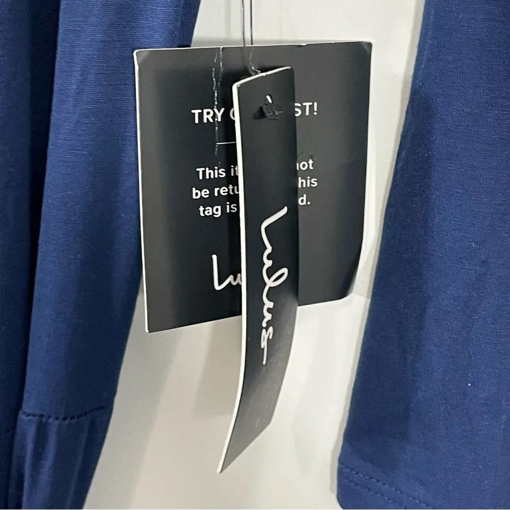 NWT‎ Lulus Garden District Navy Blue Wrap Maxi Dress Size Small - Image 7