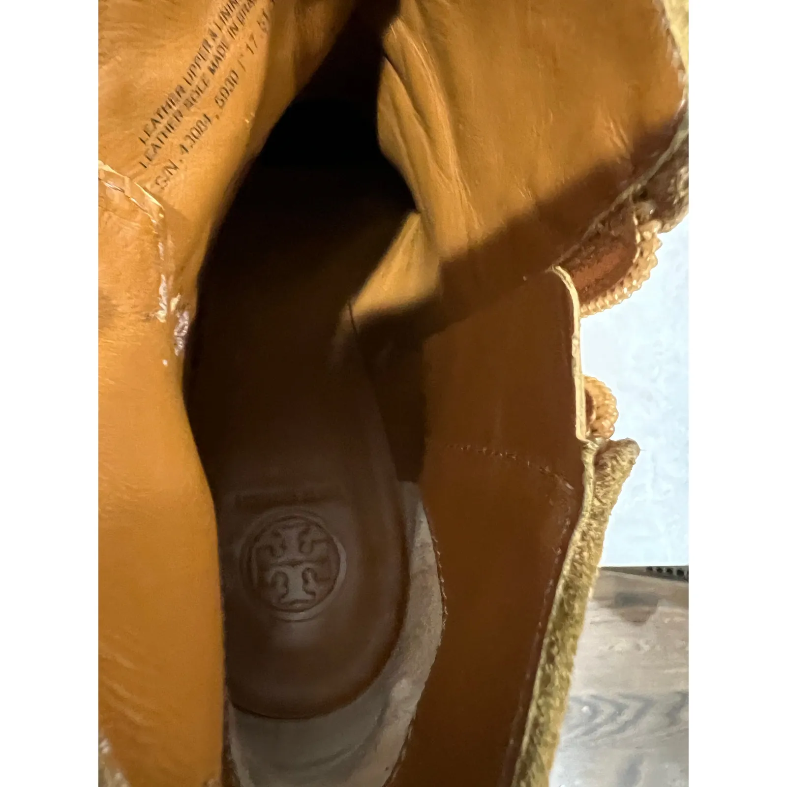 Tory Burch Women’s Suede Ankle Boots Tan Leather Sole Block Heel Size 10M - Image 14