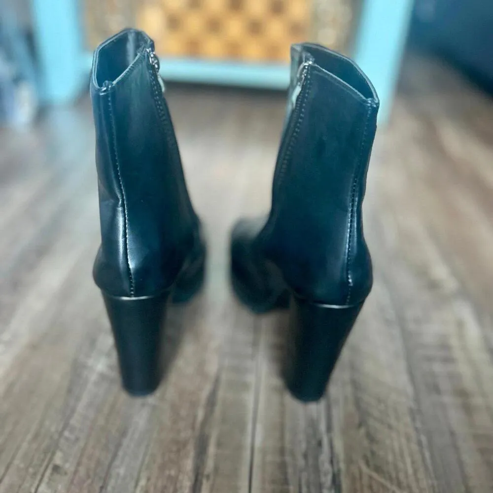Heeled Peep Toe Booties Black Size 6.5 - Image 7