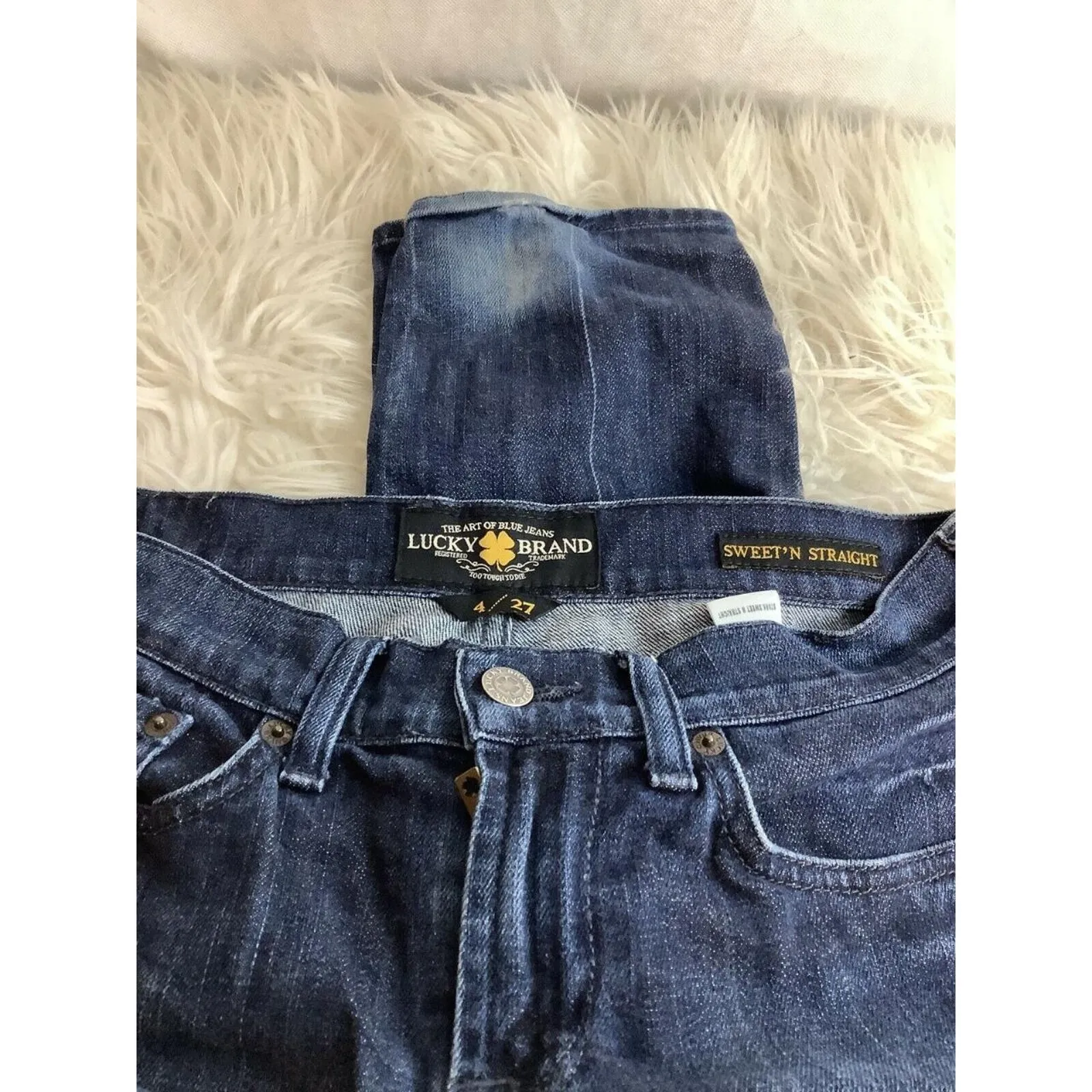 Lucky Brand Sweet’n Straight Jeans Blue Denim 27 Mid Rise Straight Leg - Image 4