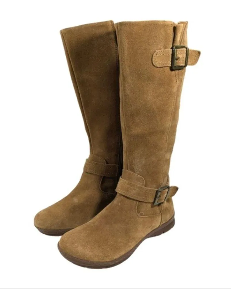 BOC Born on Comfort Tall Bohemian Style Suede Boots EUC $175 Size 6M S3053 Tan - Image 4