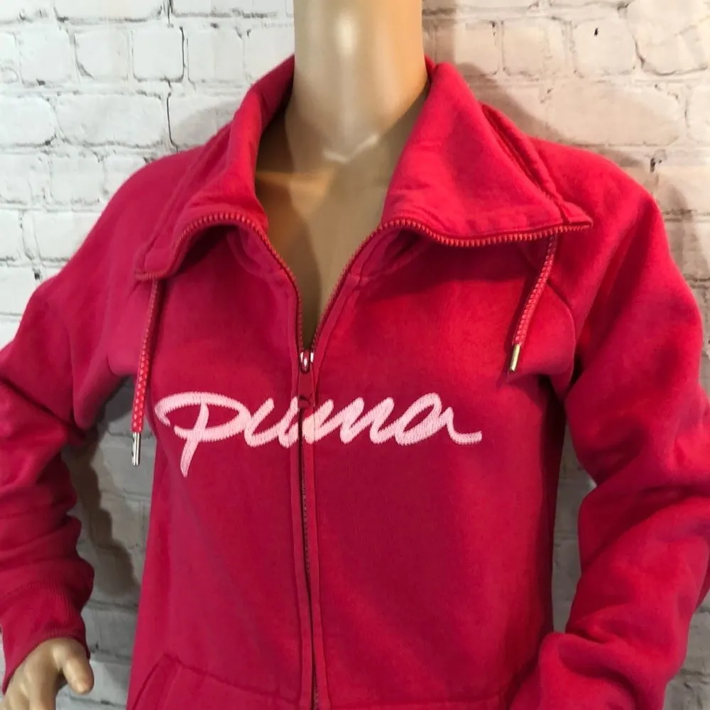 Puma Hot Pink Zip Up Sweatshirt Style Jacket S - Image 2