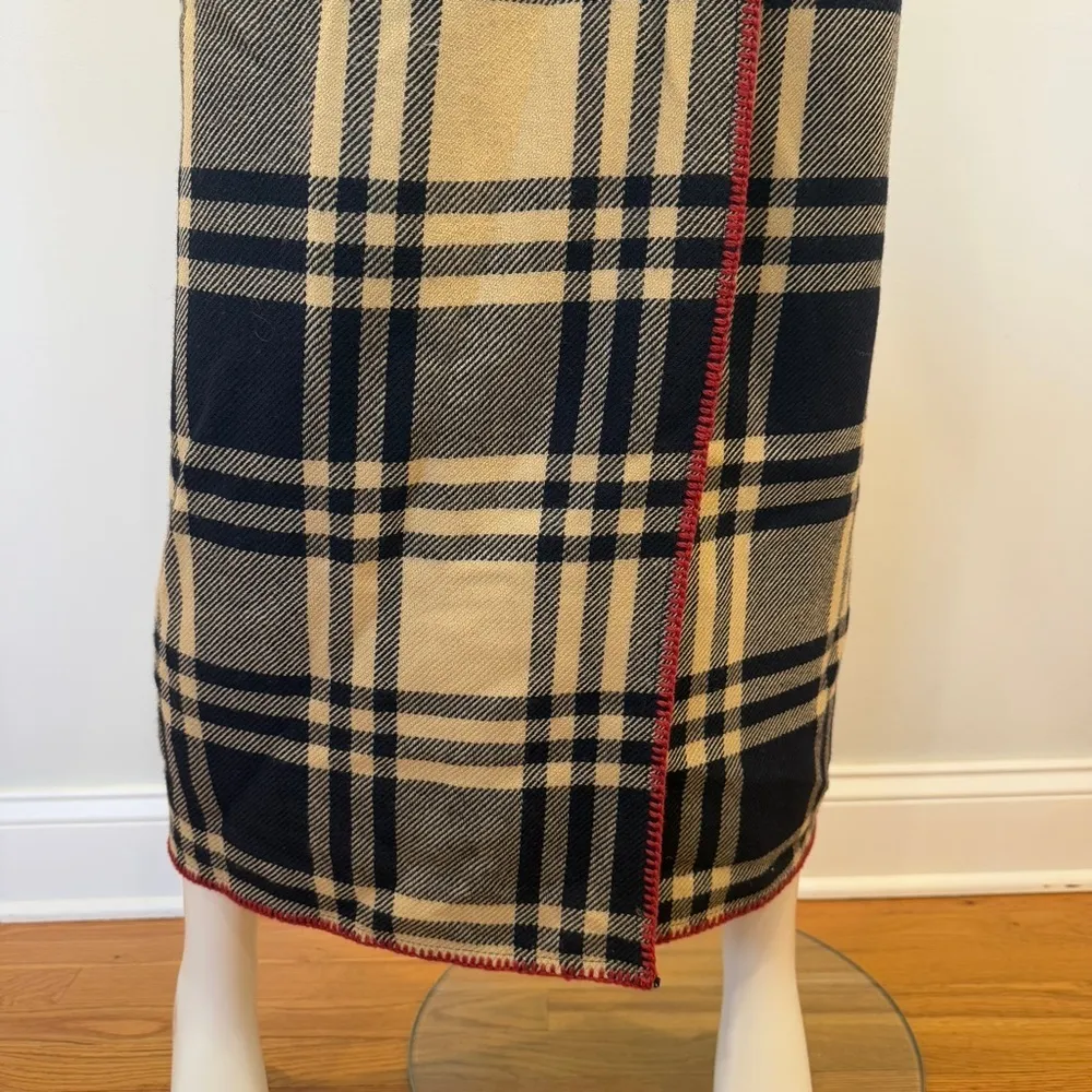Vintage Ralph Lauren Country c. 1990 Plaid Wool Wrap Skirt - Image 6