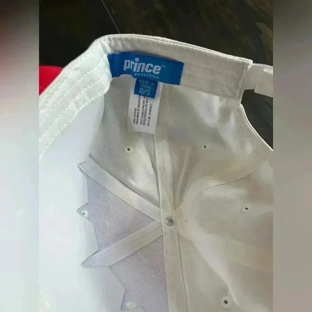 Prince Pickleball Cap White Red‎ Adjustable Sports Hat - Image 2