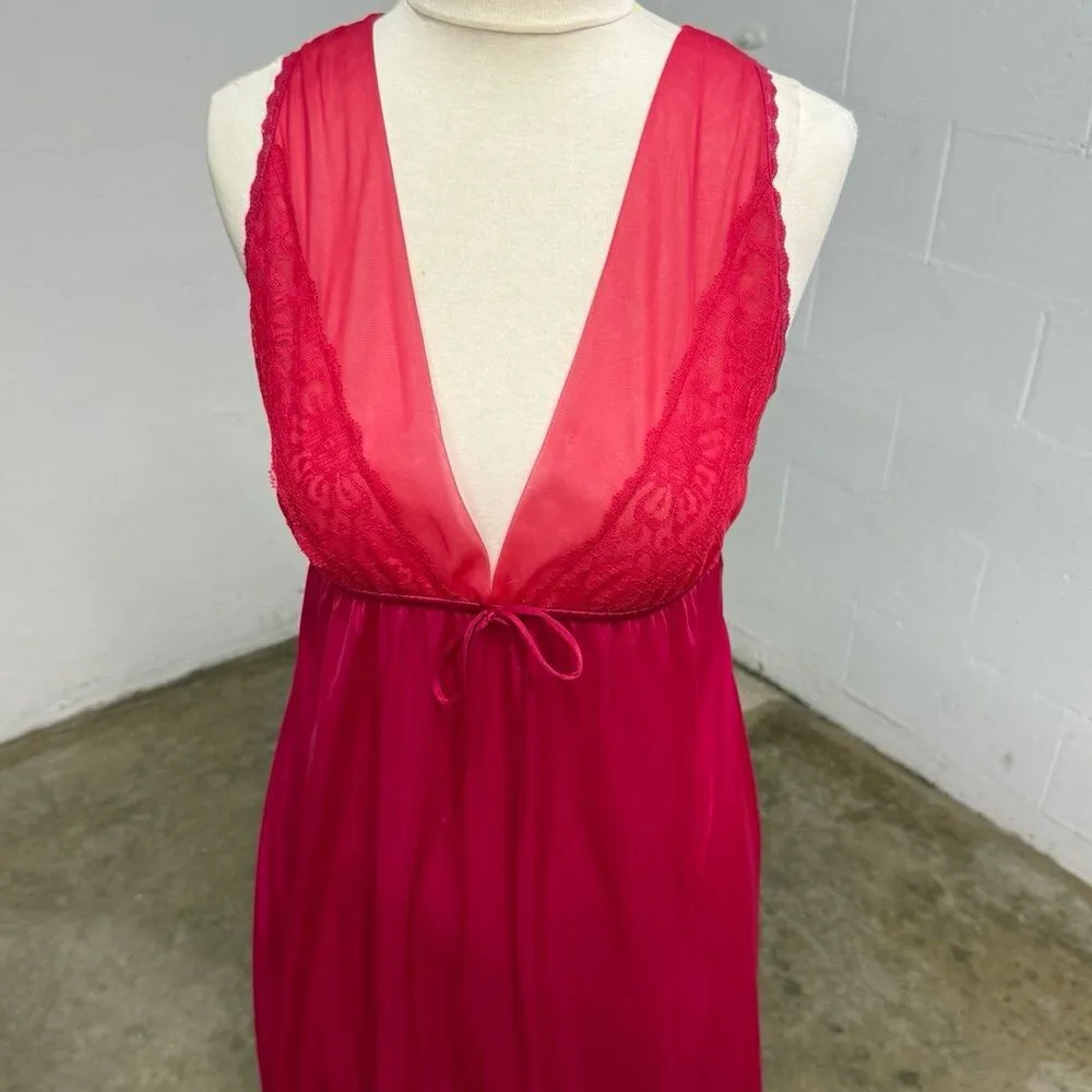 Vintage fuschia pink coquette maxi dress - Image 2