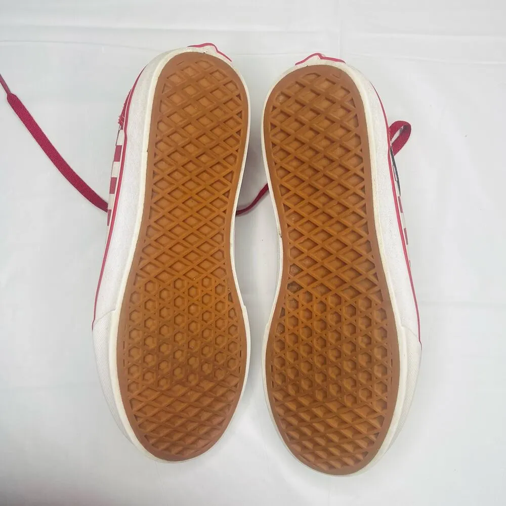 Red checkered old school suede vans - Image 9