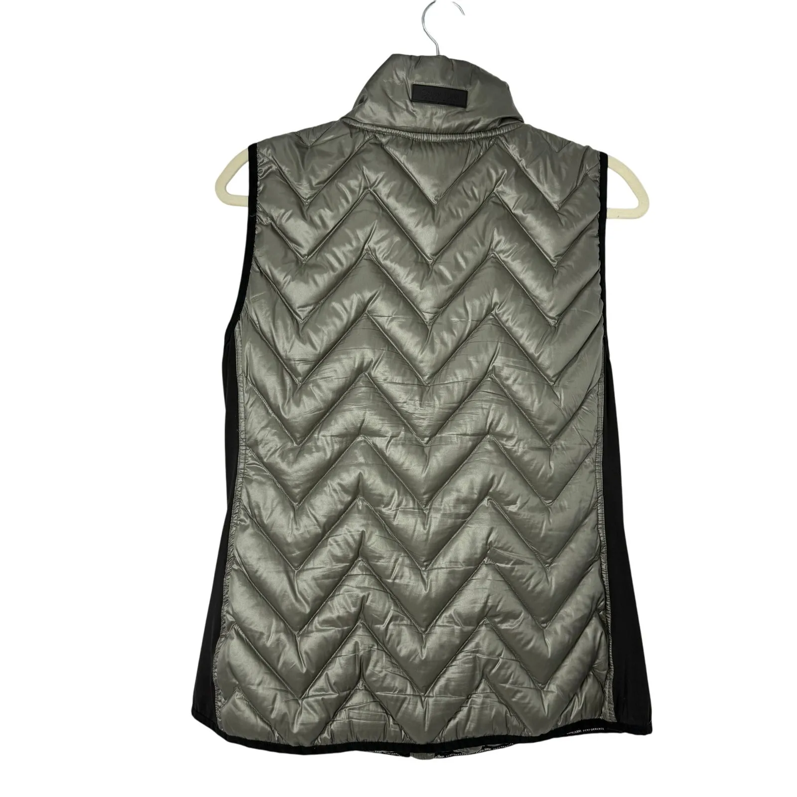 Calvin Klein Performance Puffer Vest Women L Green Premium Down Filling Pockets - Image 2