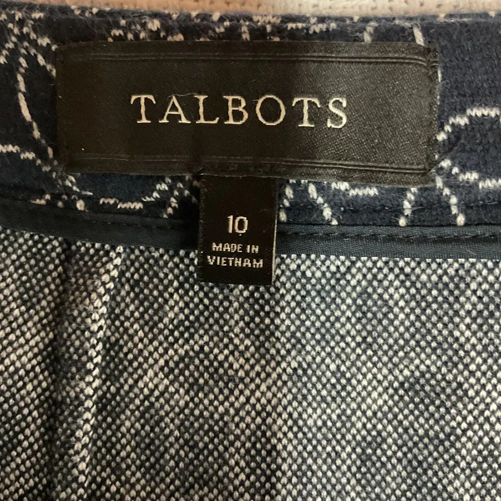 Talbots Women's Pencil Skirt 2 Gold Zippers Pockets Stretch Size 10‎ Career Work - Image 9