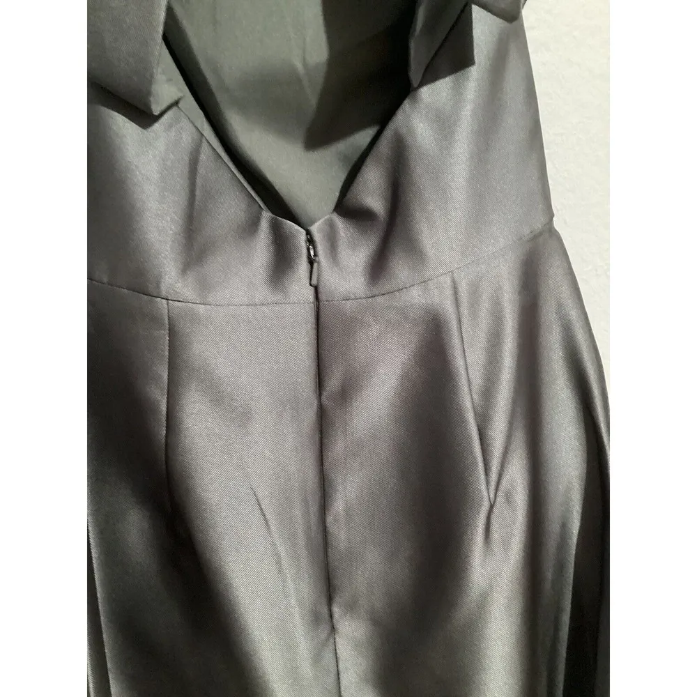 Alfred Sung D772 High Neck Cut Out Formal Bridesmaid Long Dress Caviar Gray - Image 10