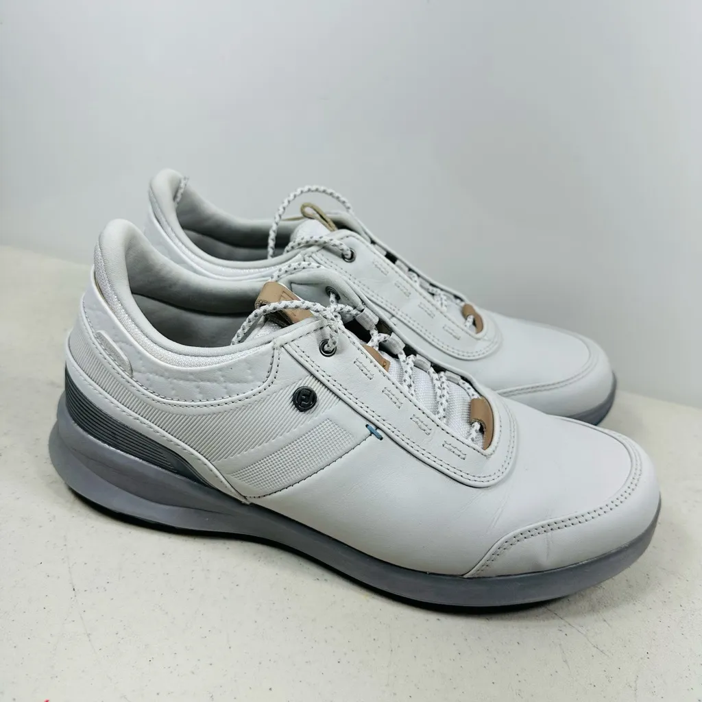 Footjoy Stratos Spikeless Golf Shoes Womens Size 9M Luxury White Low - Image 2