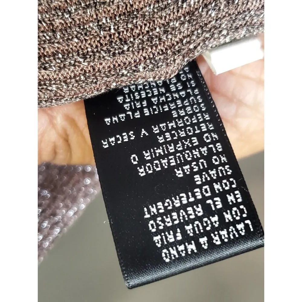 August Silk Women's Brown Scoop Neck Long Sleeve Pullover Knit Sweater Size PL - Image 9