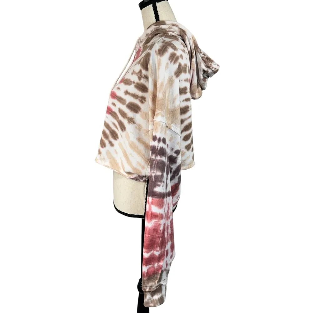 Aeropostale JRS X-Large Cropped Sweatshirt Hoodie Tie-Dye Long Dolman Sleeves - Image 7