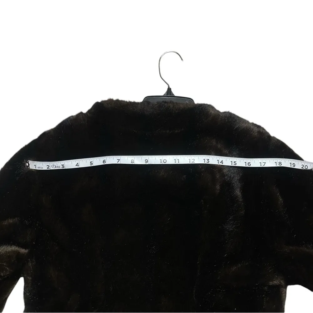 Vintage Brown Fur Cropped Coat Jacket Size M - Image 5