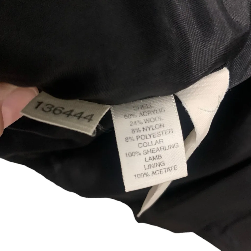 Ann Taylor Black Tweed Jacket Collarless Women's Size 8 Hook & Eye‎ Wool Blend - Image 11