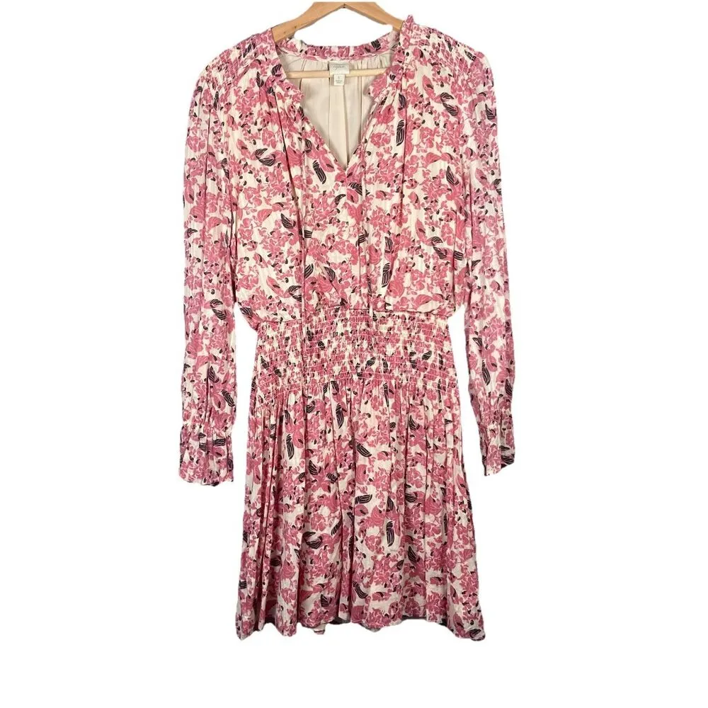 Evereve Roan & Ryan Pink Floral Summer Dress Size‎ S Fit & Flare Smocked Cottage - Image 2