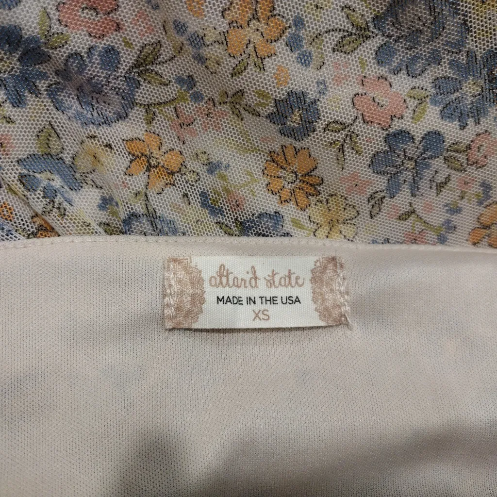 Altar'd State Floral Mesh Lined Cap Sleeve Babydoll Dress - Image 4