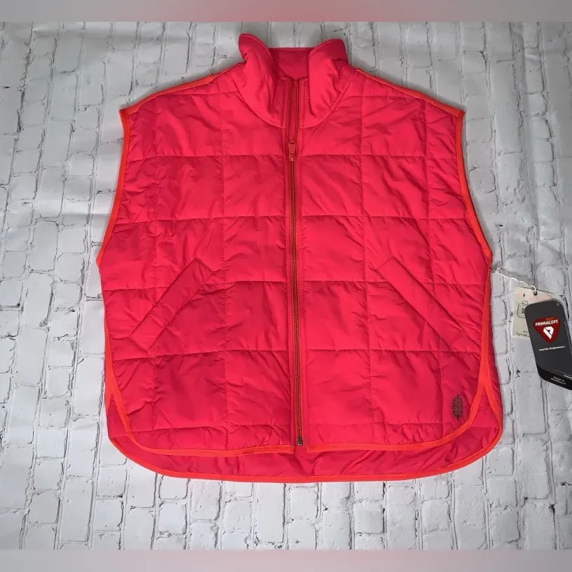 Free People Movement Pippa Packable Puffer Vest Orange Size M - Image 3