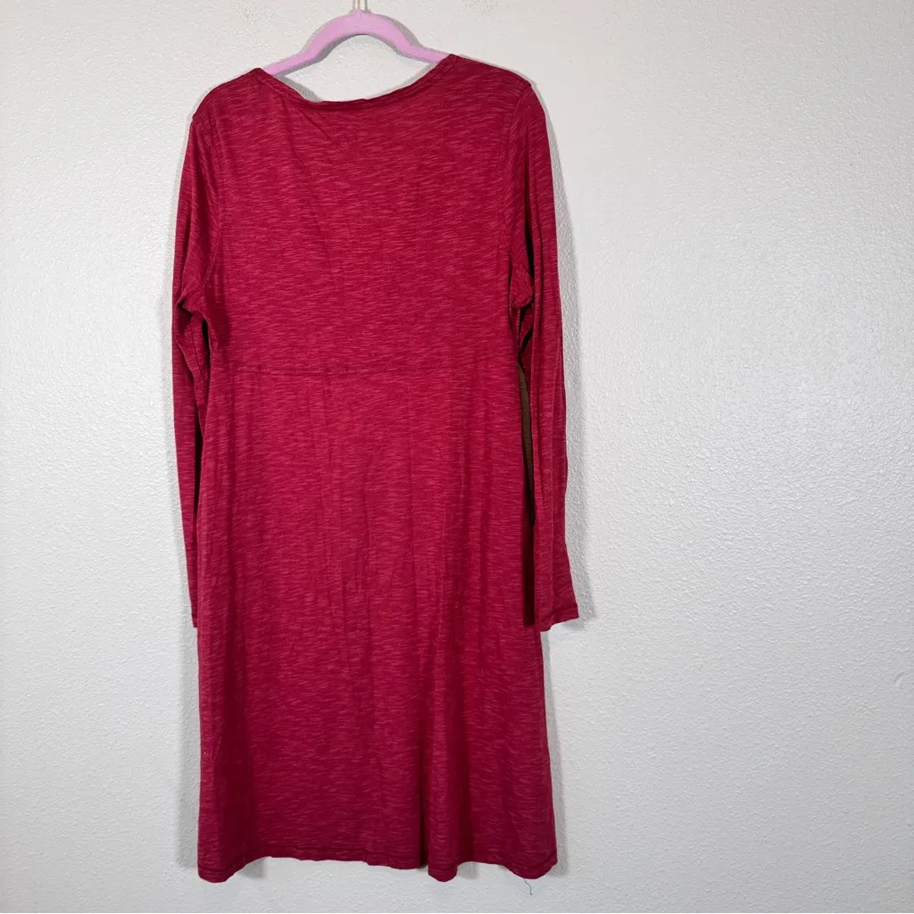 Horny Toad Burgundy Red Faux Wrap Mini Dress Womens L Athletic Gorpcore - Image 3
