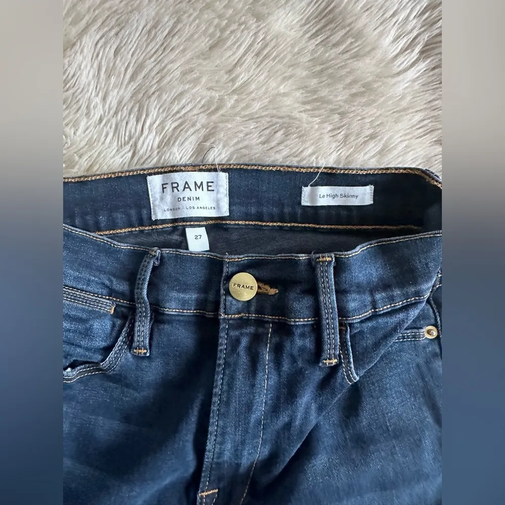 Frame Denim Revolve Le High Skinny Jeans Raw Edge Hem
Ankle Slit Fonda Size 27 - Image 11