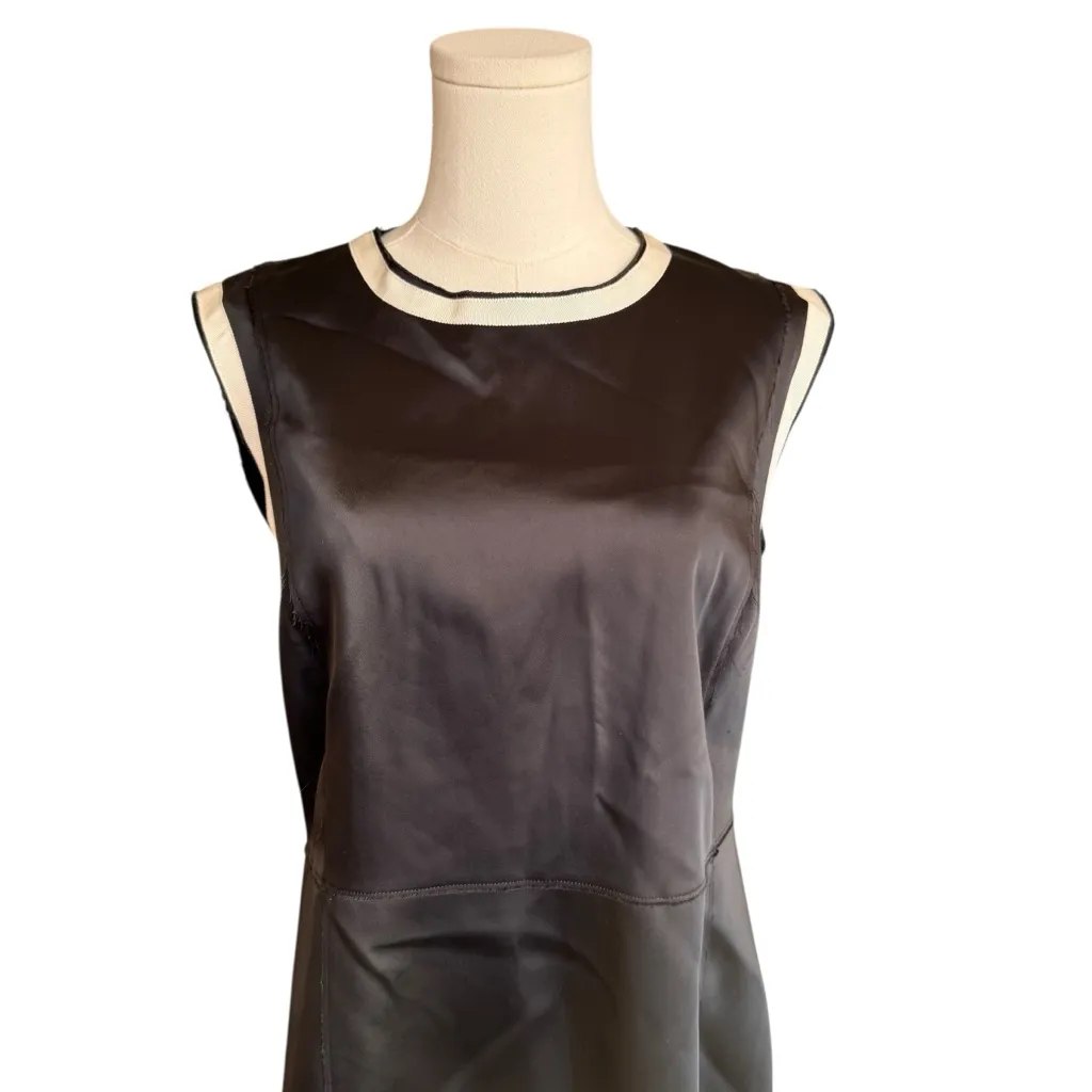 ZARA - NWOT Black Satin Sleeveless Mini Dress XL - Image 3