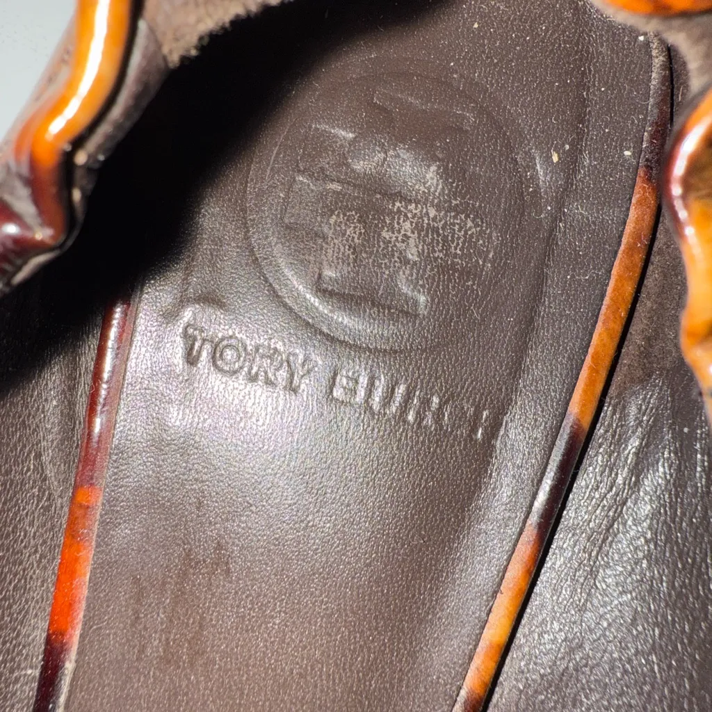 TORY BURCH Reva Patent Leather Leopard Animal Print Ballet Flats Size 7 - Image 9