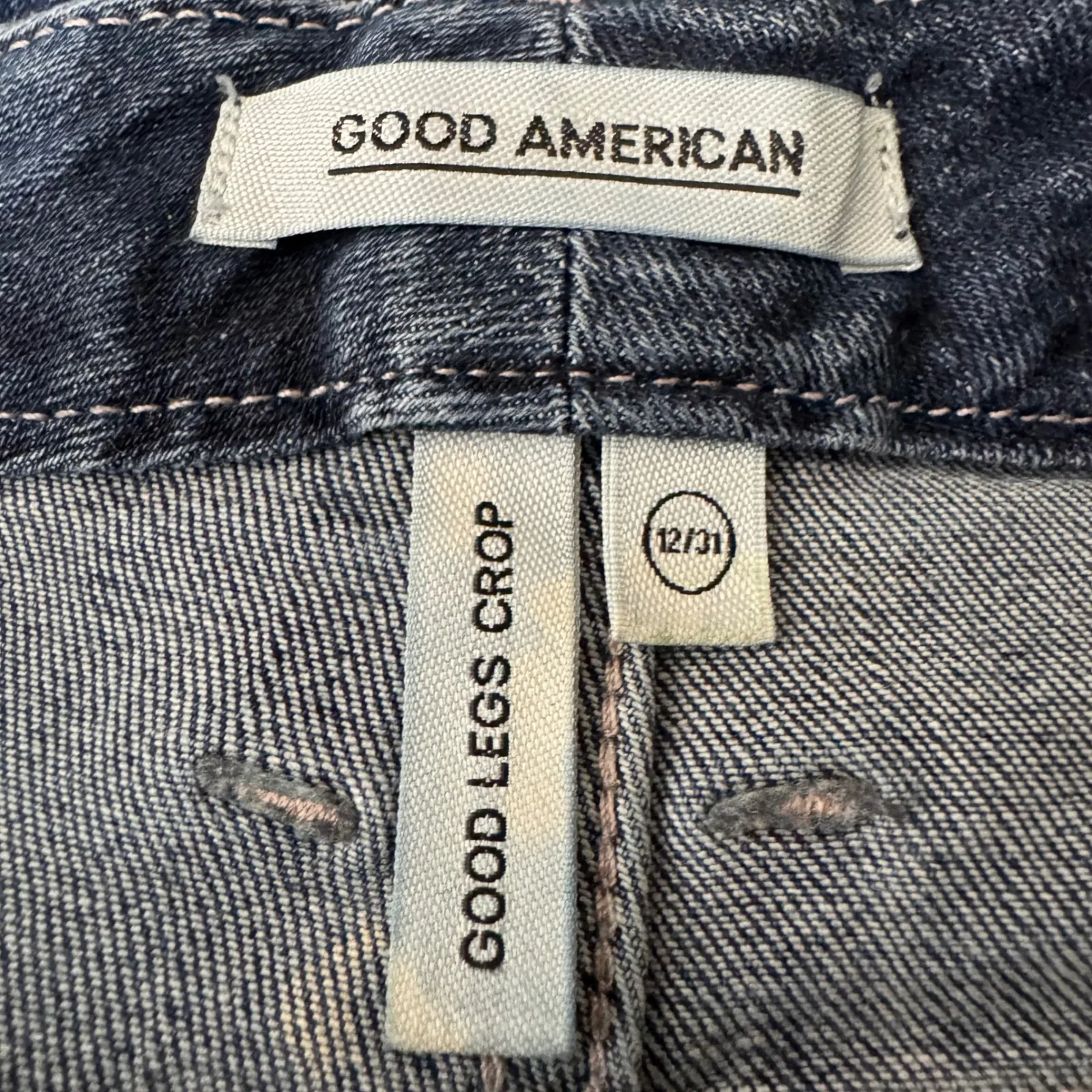 GOOD AMERICAN Blue Legs Crop High Rise Denim Cutoff Shorts - Image 7