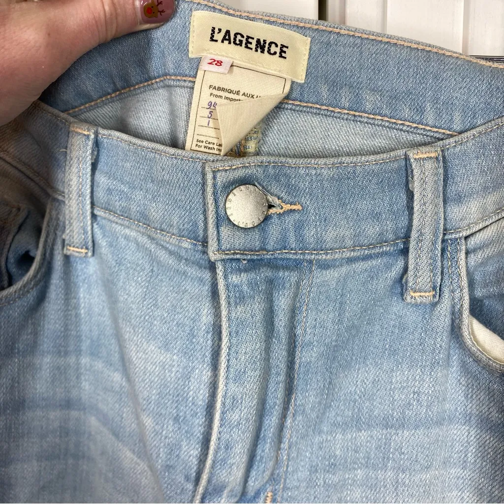 L'AGENCE sada cropped slim jean in windsor wash light medium wash size 28 - Image 3