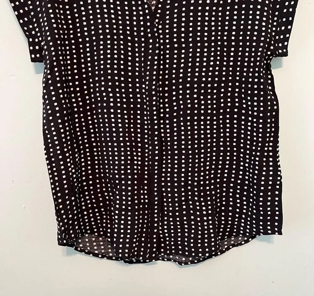 Jachs Girlfriend Top Button Down Shirt Black & White Sz S NWT Patterned GIFT! - Image 9