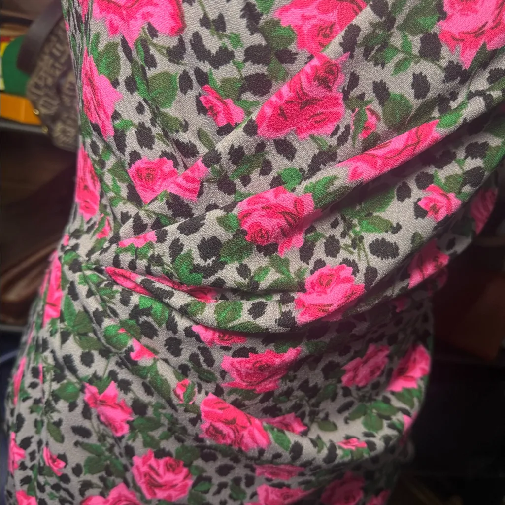 Betsey Johnson Pink Floral Midi Dress - Image 3